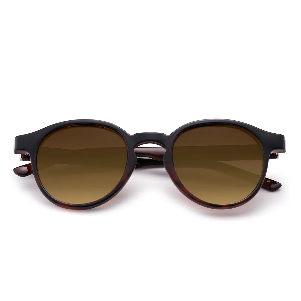 JM поляризованные солнцезащитные очки маленькая круглая градиентная оправа для