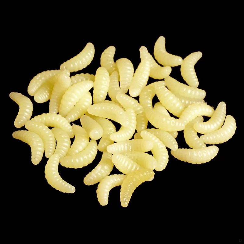 Milky Мягкие приманки, 50 шт., 2 см, 0,35 грамм, мягкие белковые приманки, искусственные черви, рыболовные приманки для карпа - Цвет: Milky