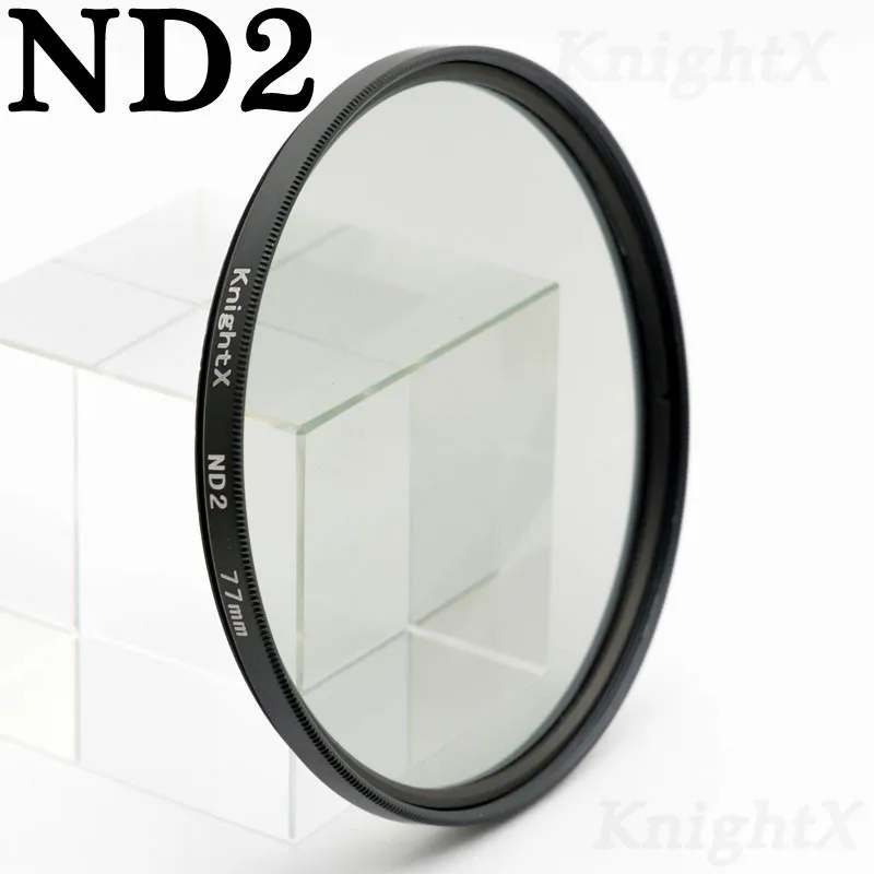 ND2 Filter KnightX 52 мм 58 мм 67 мм ND набор фильтров ND2 ND4 ND8 набор УФ-фильтров с нейтральной плотностью для Nikon 5D 6D 7D 100D D7200 D5200 D3200 D3100 D70 D80 d700 t6 - Цвет: ND2 Filter
