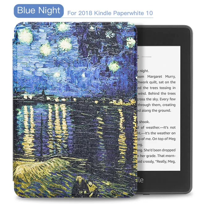 Blue Night WALNEW из искусственной кожи чехол для Amazon Kindle Paperwhite(10 поколение) 6 дюймов крышка электронной книги Smart Auto Sleep/Wake - Цвет: Blue Night