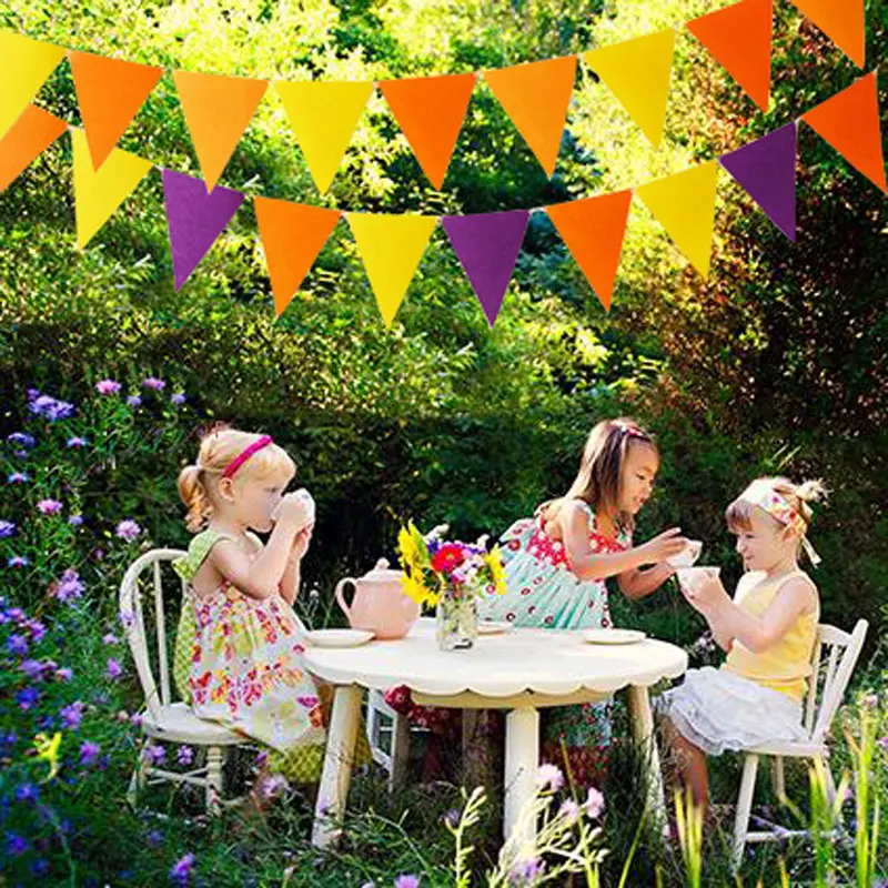 Новинка 12 флагов желто оранжевое Рождественское украшение вечерние баннеры для