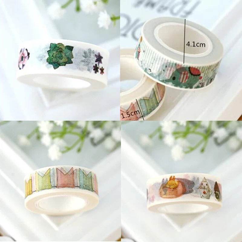 DIY креативные канцелярские подарки настольная книга DIY декоративные клейкие маскировочные наклейки ленты васи бумажная лента коробка животные тема