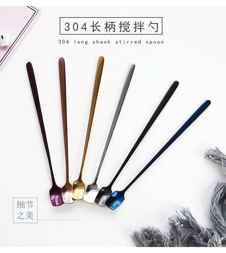 

MTL 304 Stainless Steel long handle shank stirred Coffee spoon tea spoon Dessert Sugar spoon ice cream spoon