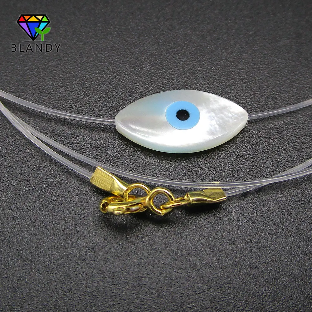 Бесплатная доставка 1 шт./лот Evil Eye Shell Neckalce Высокое качество 8x16 мм маркиза СС