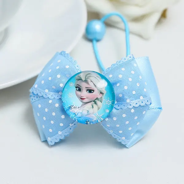 Disney Мультфильм Замороженные резинка для волос с бантом Дети Эльза головное кольцо голова круг девушка головной убор на день рождения подарок косметические куклы аксессуары - Цвет: Синий