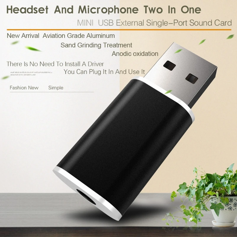 1 шт Высокое качество звуковая карта 5,1 USB накопитель бесплатно до 3,5 мм Микрофон Разъем для наушников стерео гарнитура Аудио Звуковая карта