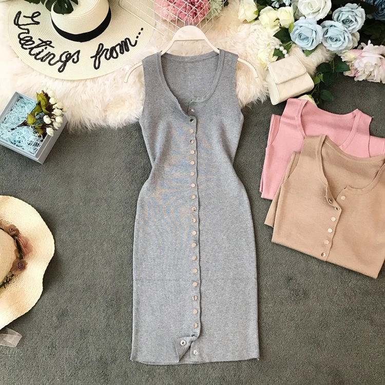 Женское трикотажное платье облегающее на бретельках без рукавов сумка стрейч