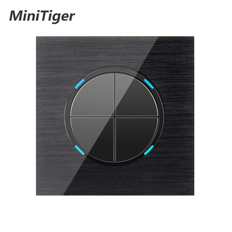 Minitiger роскошный 4 банды 1 способ случайный щелчок вкл/выкл настенный выключатель