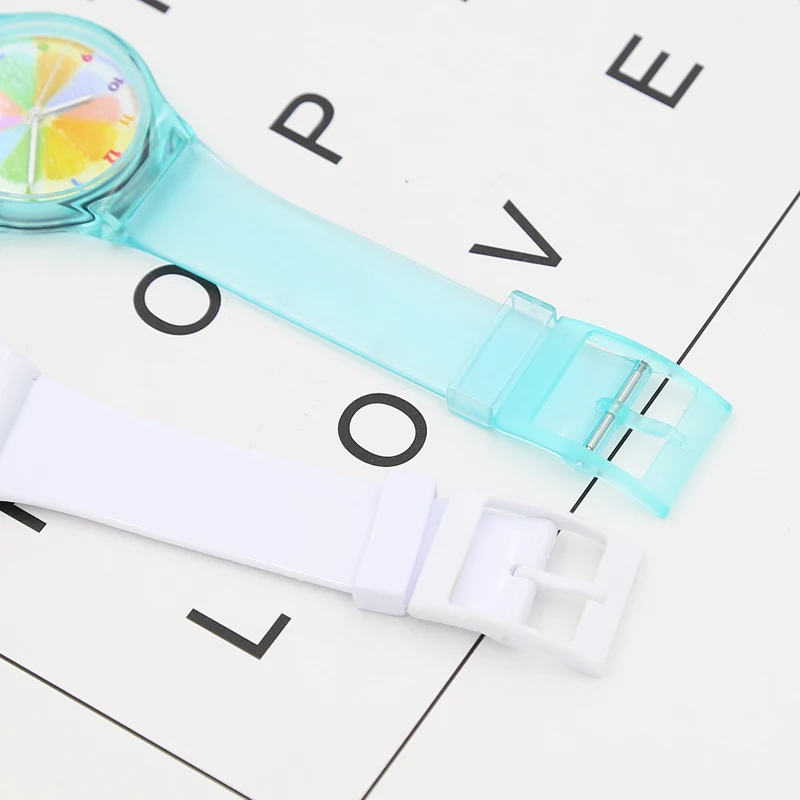 Часы женские водонепроницаемые прозрачные Милые простые часы-желе карамельных