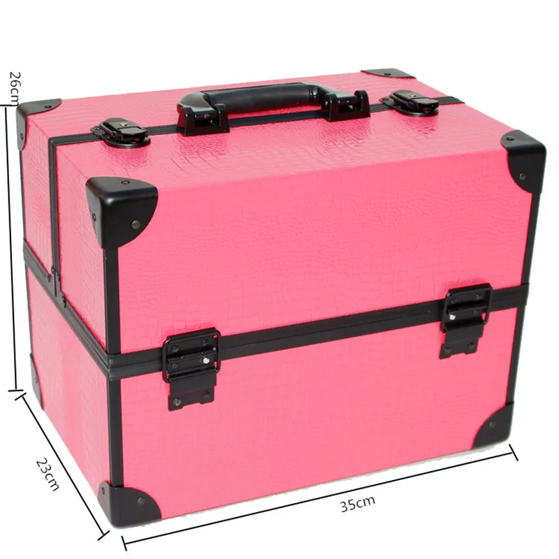 Розовый с узором крокодиловая кожа косметическая сумка для женщин макияжа