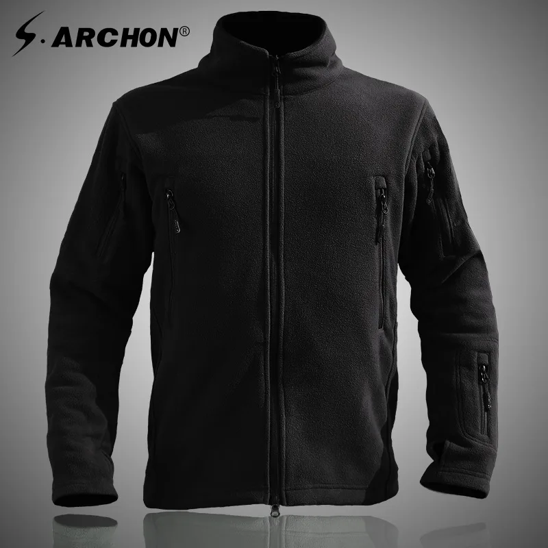 

Tactical Fleece Jacket Coat Men Thicken Warm Military Army Hiking Jacket Patchwork Multi Pockets Polartec Men's Jacket and Coats