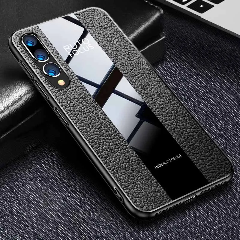 Роскошные из искусственной кожи чехол для huawei P30 Pro Lite противоударный силиконовые чехлы для huawei P20 Pro Чехол Coque для P10 P 30 Случае - Цвет: Black