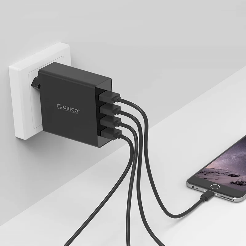 ORICO DCW-4U 4-Порты стены USB телефон Зарядное устройство 5V2. 4A* 4 6A30W всего Выход мобильного телефона путешествия Зарядное устройство для смартфонов