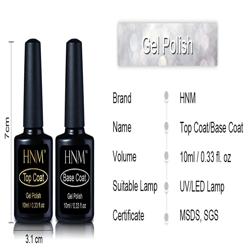 HNM 10 мл Базовое покрытие УФ-гель для ногтей Гибридный лак светодиодный Гелевый