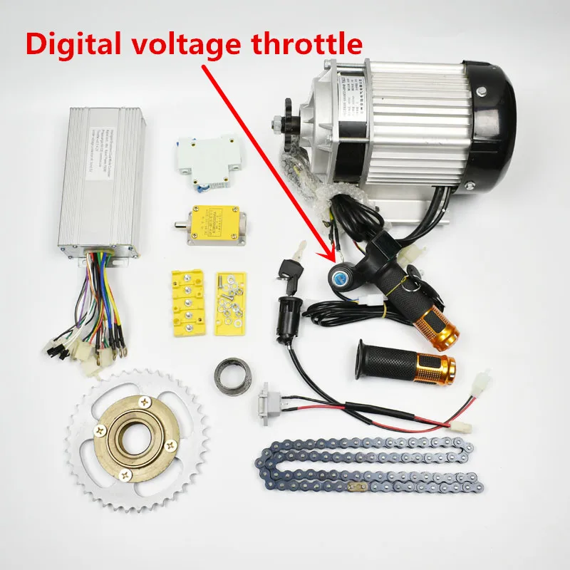 Постоянного тока 48V 750W BM1418ZXF бесщёточным электродвигателем для электрического велосипеда, комплект для электрического трехколесного велосипеда, сделай сам, E-трехколесный велосипед, E-велорикша комплект - Цвет: Digital voltage thro