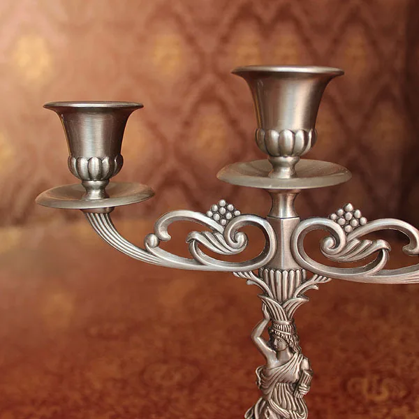 Русский классический оловянный подсвечник европейская Тройная старинная богиня
