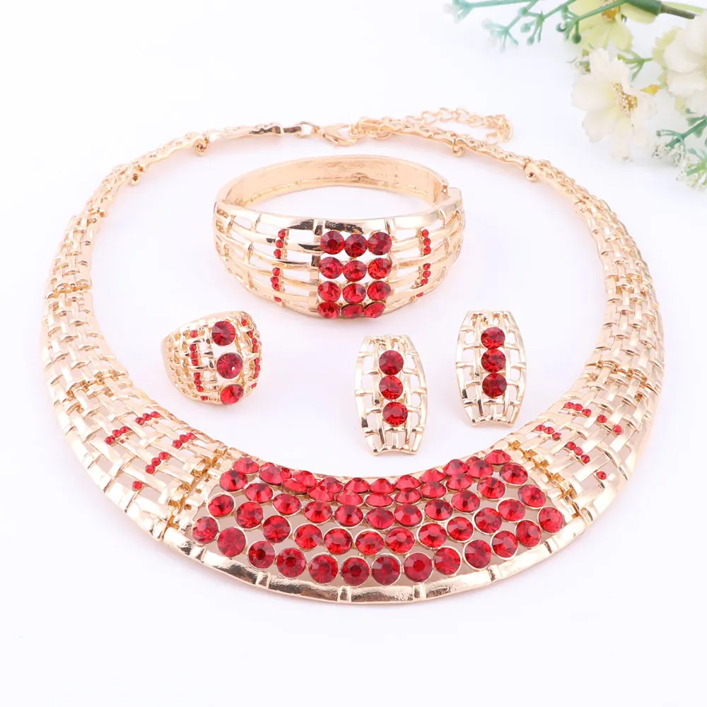 4 цвета s Свадебные африканские Бусины Ювелирные наборы золотой цвет модные