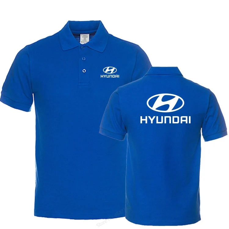 Большие размеры, S-3XL, новая брендовая мужская рубашка поло hyundai высокого качества, мужские хлопковые летние рубашки поло с коротким рукавом