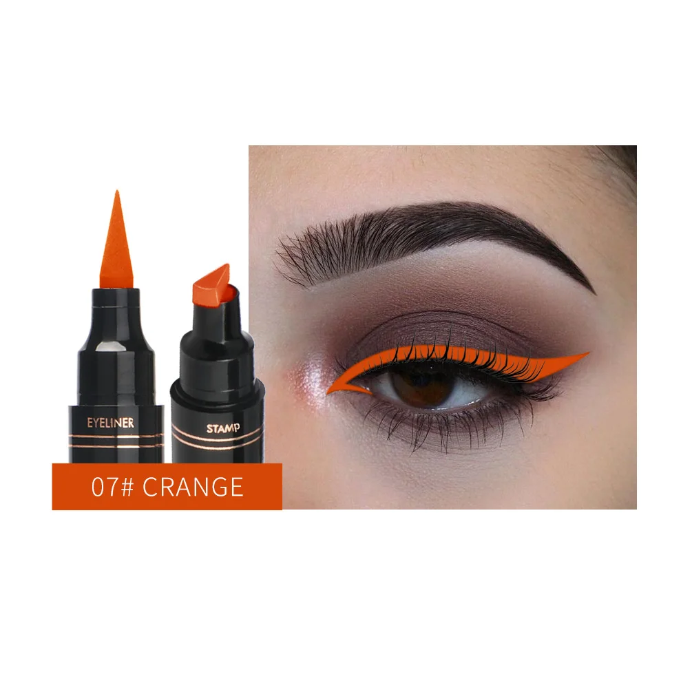 12 цветов, 2в1, двойная головка, жидкая подводка для глаз, Водостойкая Подводка для глаз, быстро сохнет, легко носить, цветная подводка для глаз, подводка для глаз, макияж TSLM1
