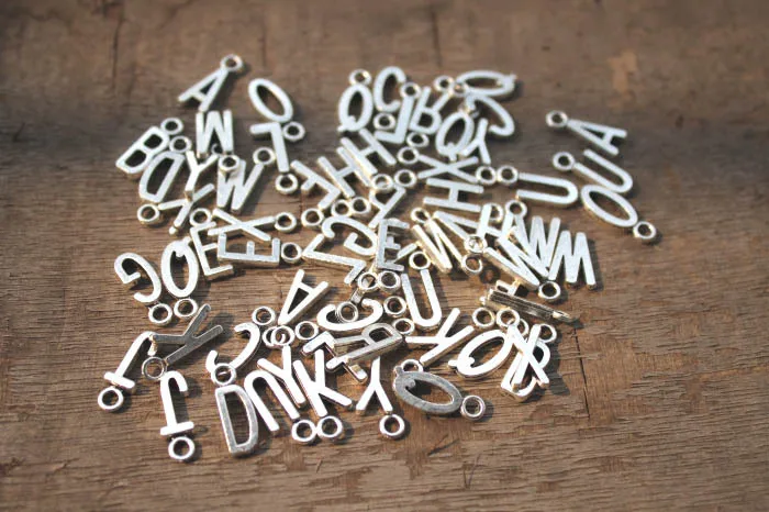 30 шт Алфавит буквы Подвески античный серебряный тон вы выбираете &quotA Z&quot