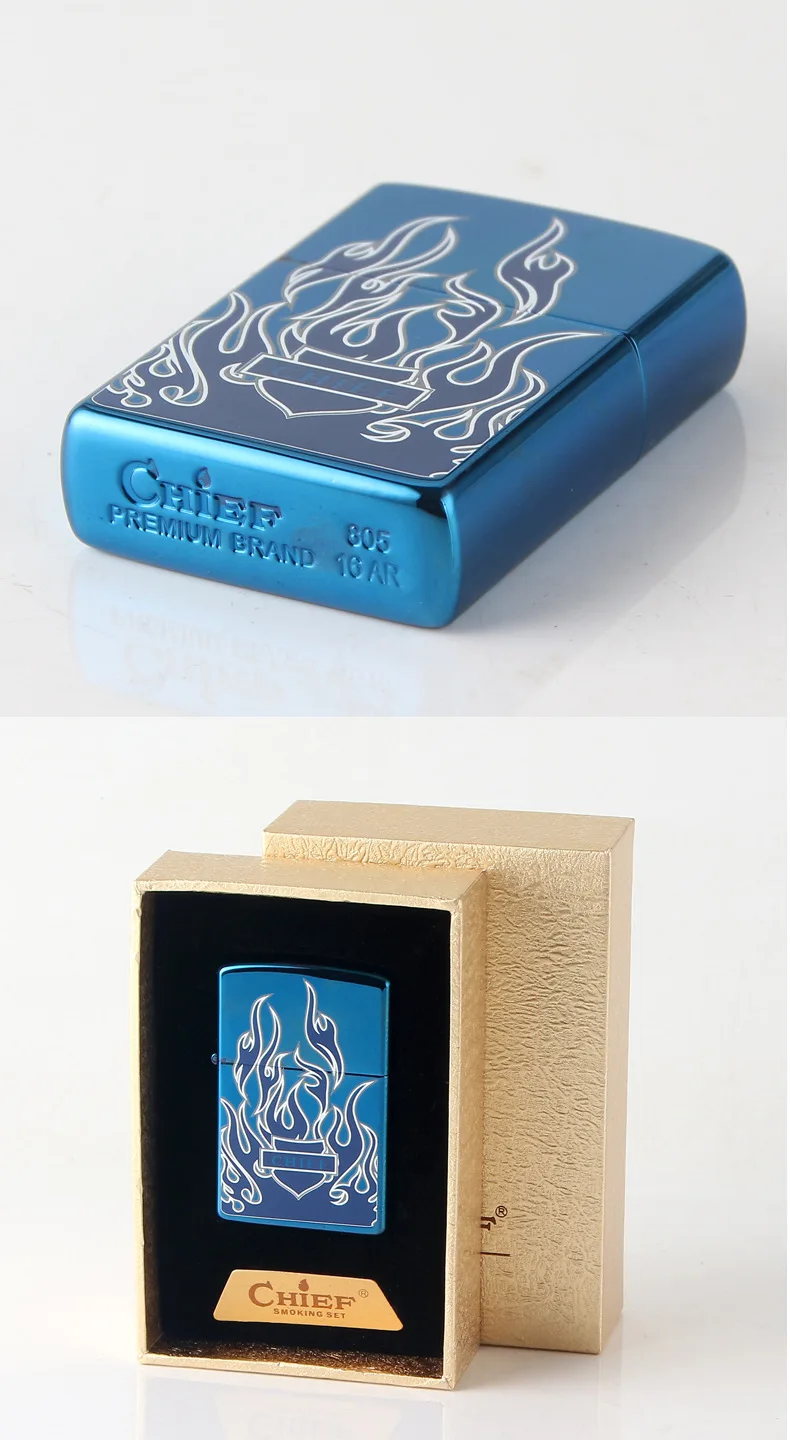CHIEF Blue Fire Chief газовая зажигалка сигарет керосин Флинт бензин винтажная бензиновая Зажигалка масло, бензин многоразового использования