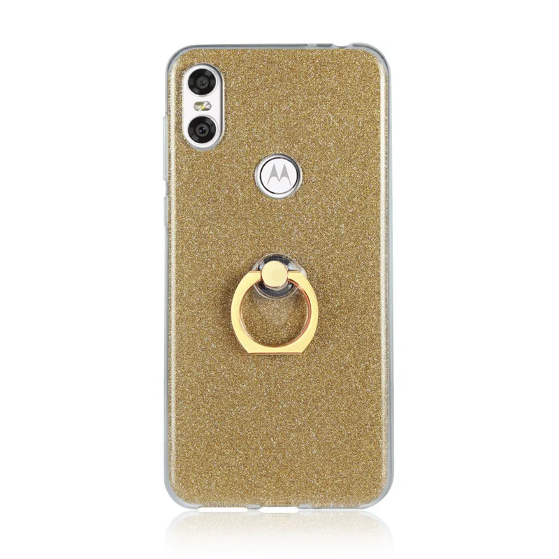 For Motorola Moto One Mobile phone case TPU Silicone soft Shockproof Back Cover P30 Play protective Ring bracket |