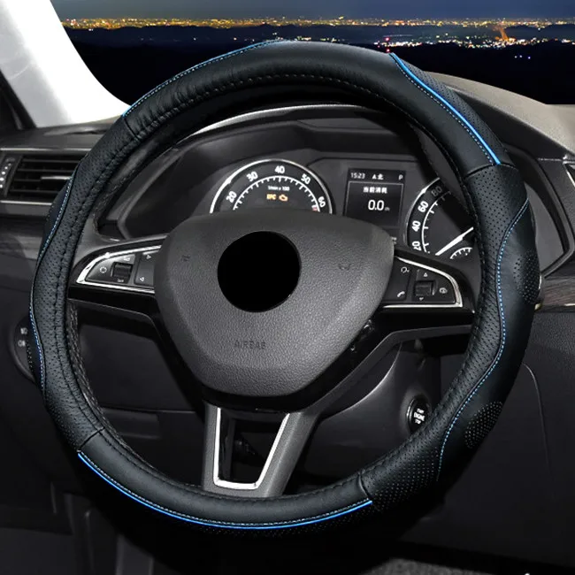 Высококачественный кожаный чехол на руль автомобиля летние универсальные