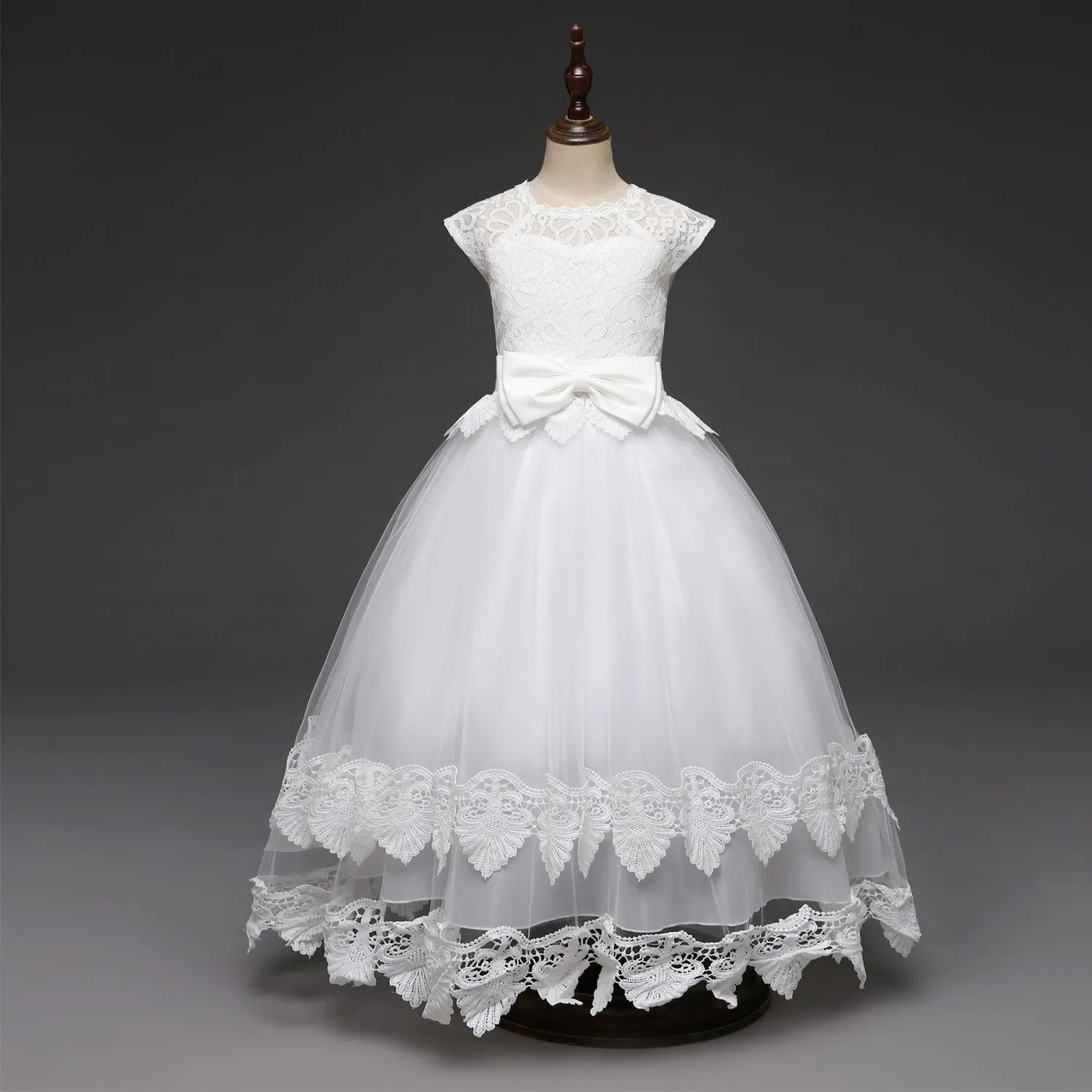 Kids Dress for Girls 8 9 10 11 12 to 14 16 Years Elegant White Lace Party Princess Long Frocks Girl Christmas Costume 2O06A | Детская