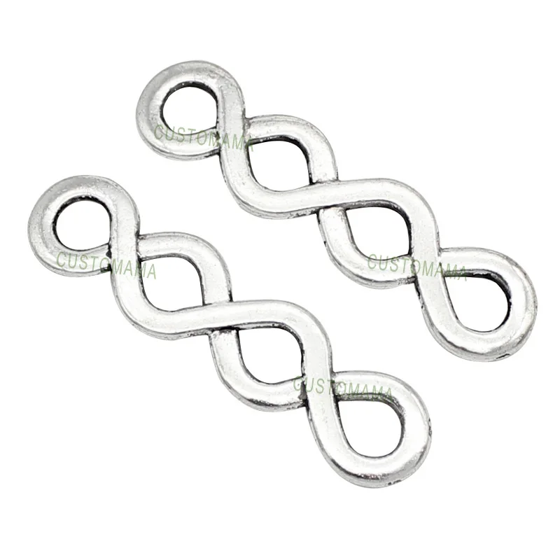 

40pcs-Antique Silver Infinity Connector Charms 44x11mm