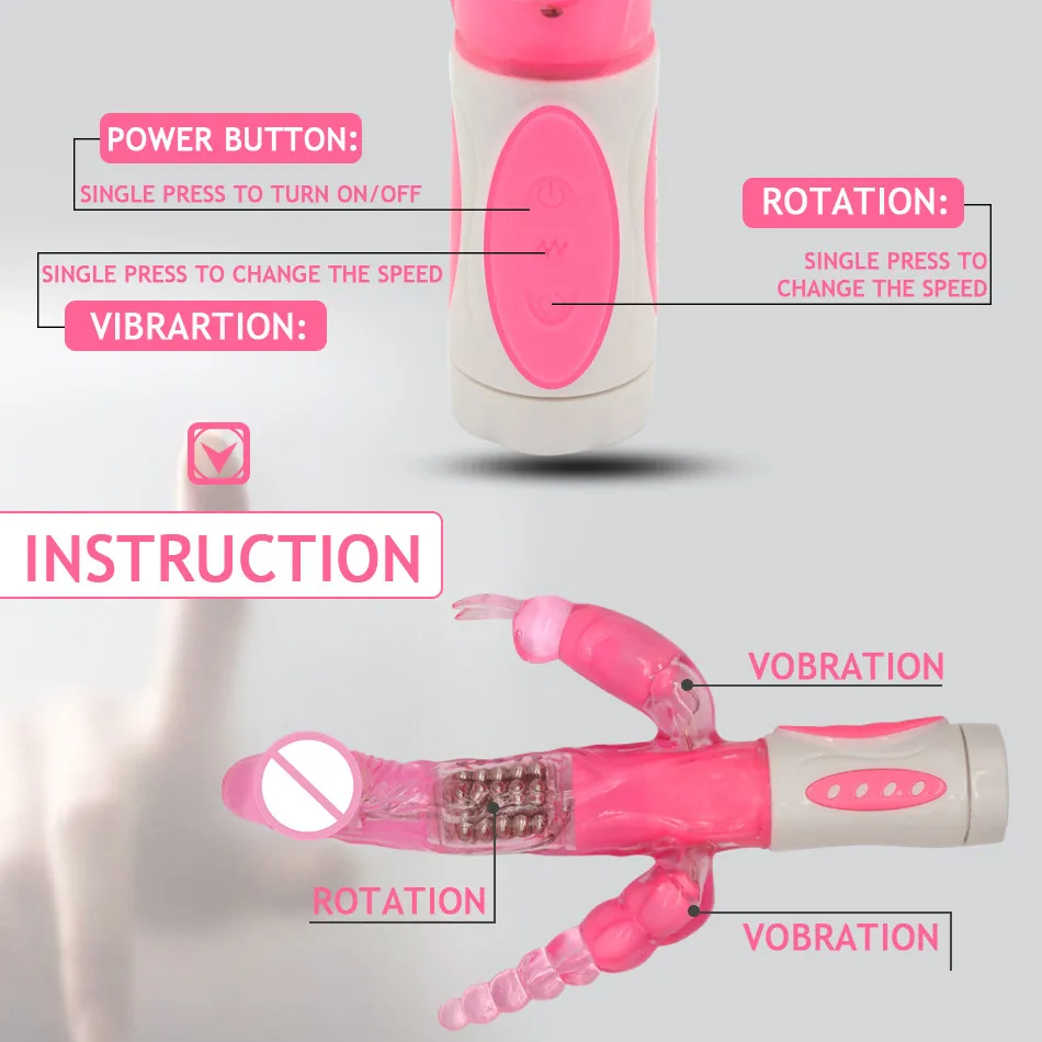 Интимные изделия кролик вибратор 360 градусов фаллоимитатор точка G клитор