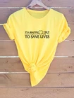 Женская Повседневная футболка It's A Beautiful Day To Save Life, летние топы для девочек, модные топы Tumblr с цитатой, футболки