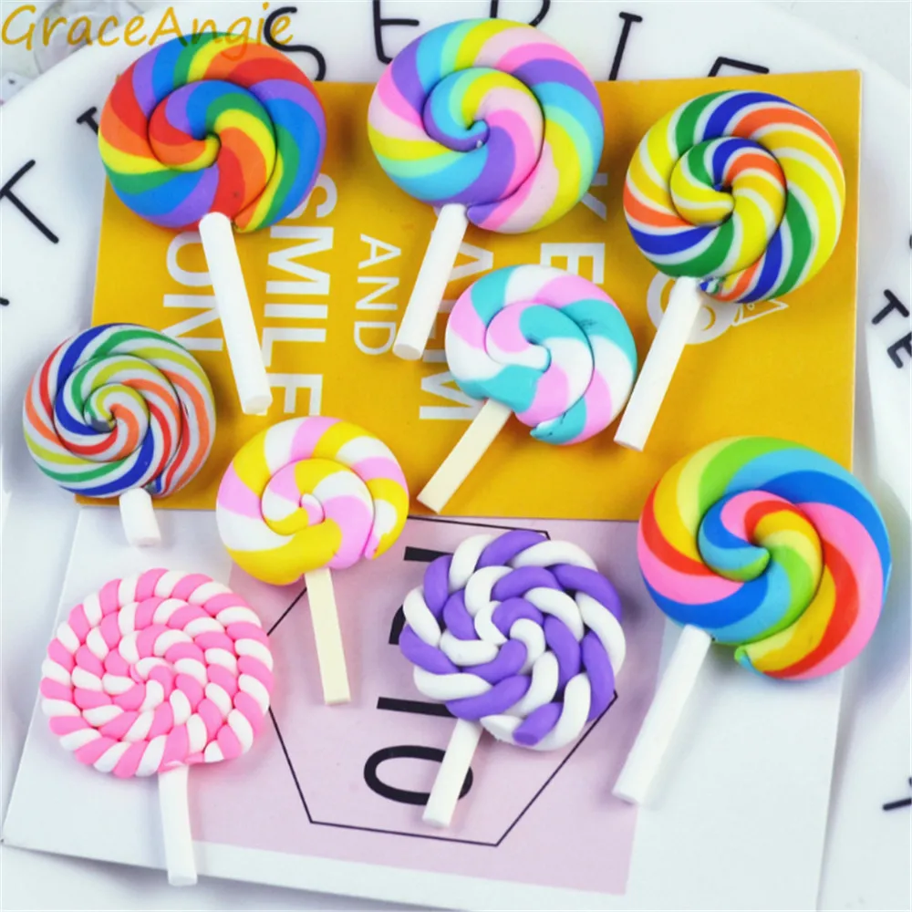 GraceAngie 10 шт./упак. Красочные леденец конфеты Slime Подвески со случайным выбором