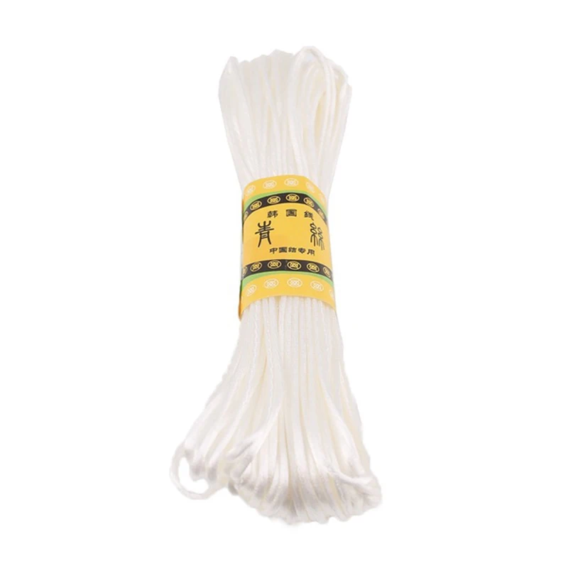 White rope Нейлоновая веревка 20 мм Сатиновые Шнуры DIY струнные аксессуары Детские Силиконовые Прорезыватели для зубов Детские Прорезыватели ожерелье трещотка шнур DIY цепочка для соски - Цвет: White rope