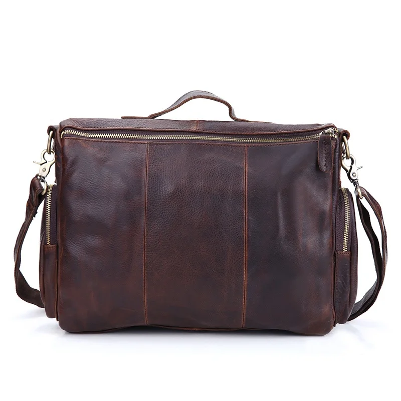 Винтажный Мужской портфель из натуральной кожи деловая мужская сумка для