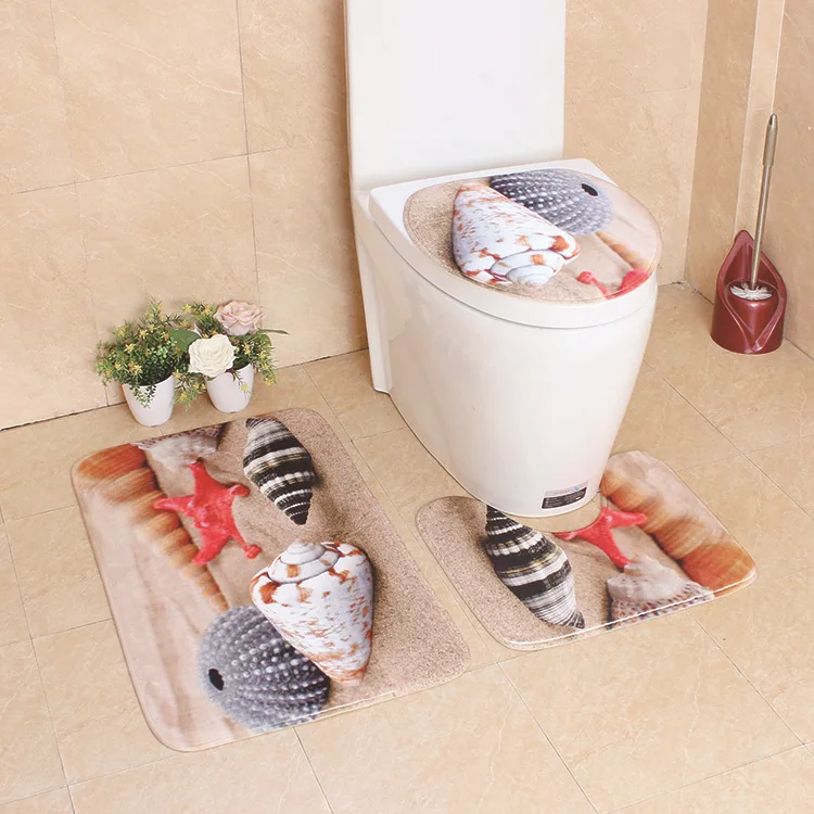 3 шт. Ванная комната коврик для ванной фланель ковер нескользящий туалета Туалет