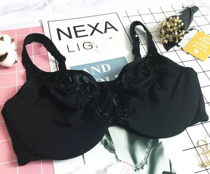 BAICLOTHING женщины большого размера комфорт полный охват не мягкий бюстгальтер на косточках вышитые минимайзер 34 36 38 40 42 C D DD E F
