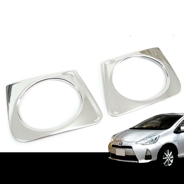 

Передняя противотуманная фара, 2 шт., светодиодная крышка, внутренняя отделка, аксессуары из нержавеющей стали, автомобильный Стайлинг для Toyota Prius C Aqua 2011-2014
