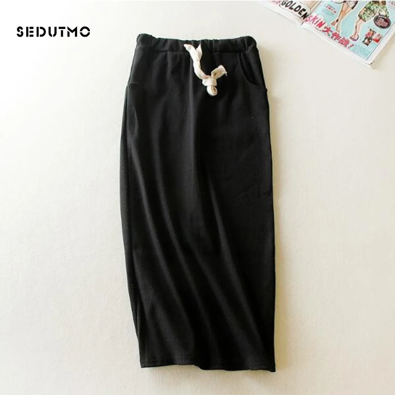 SEDUTMO 2018 осенние женские юбки Женская Повседневная винтажная Сексуальная черная