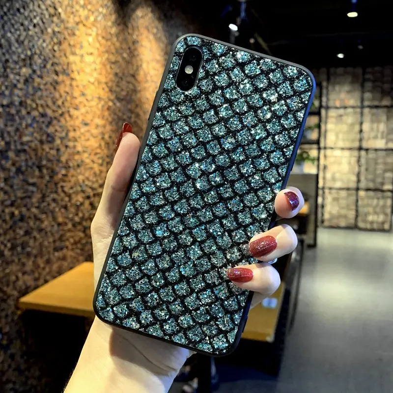 Блестящий чехол в клетку для Samsung S10 lite S9 Plus M20 J4 J6 J8 J730 блестящие весы Galaxy A10 A20 A30 A40
