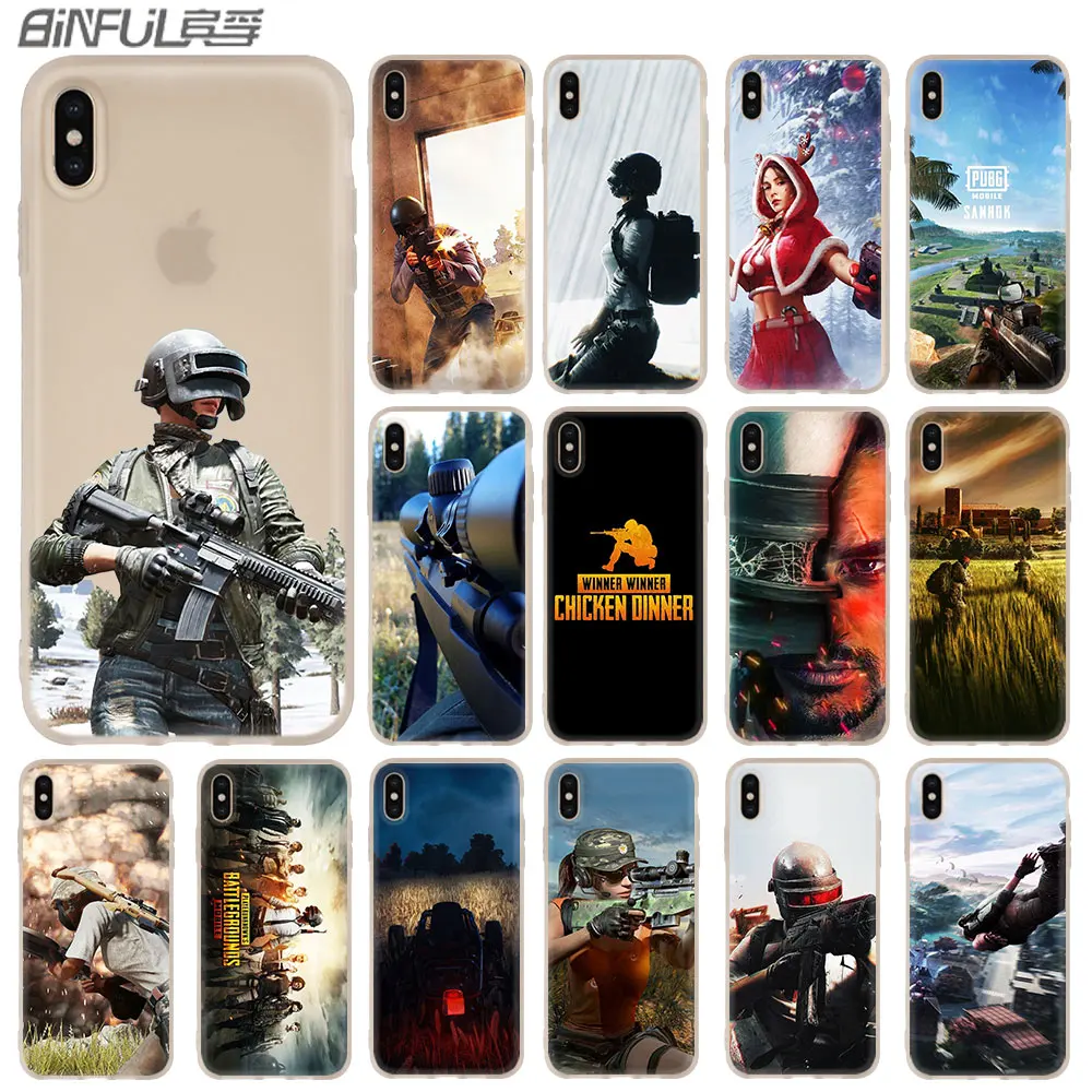 Черный силиконовый мягкий чехол PUBG для телефона iPhone 13 12 11 Pro X XS Max XR 8 7 6 Plus SE 2020 |
