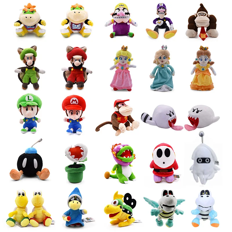 5-11 дюймов Mario Bros Bowser JR Boo Charon Принцесса Персик Дейзи Koopa Wario Waluigi Blooper Мягкие плюшевые игрушки куклы детские подарки