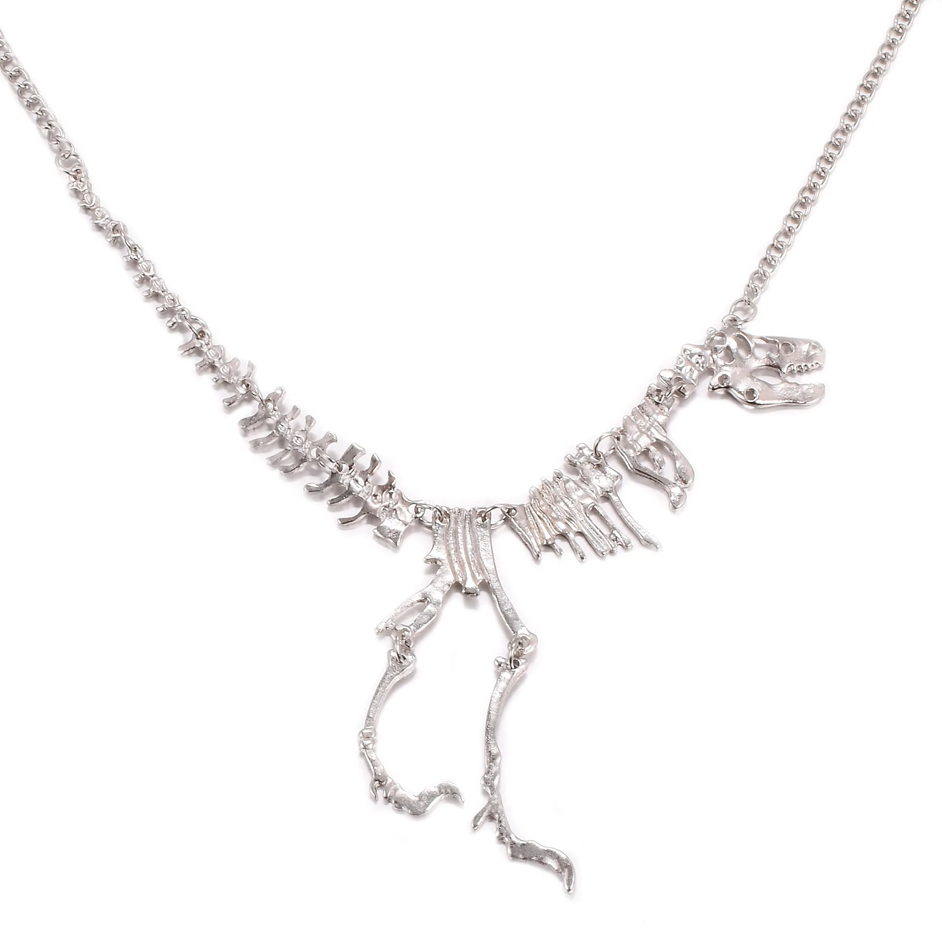 Винтажное ожерелье с подвеской в виде динозавра Короткий воротник скелет