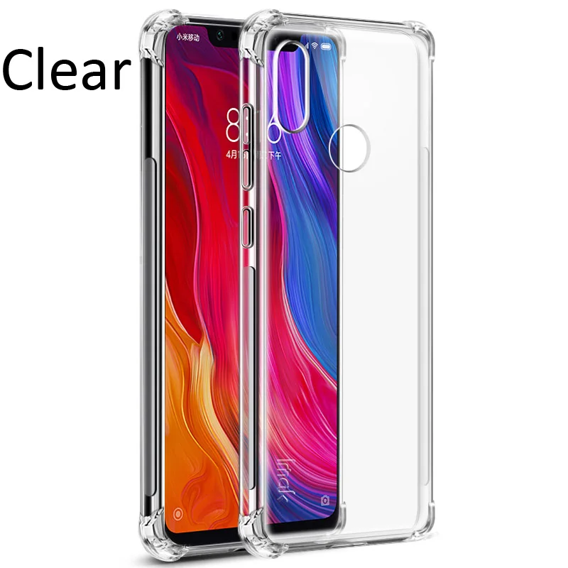 Clear IMAK Чехол с "воздушной подушкой" для Xiao mi 9 mi 8 mi 8 Se Lite Pro Explorer ударопрочный противоударный Мягкий ТПУ силиконовый чехол - Цвет: Clear