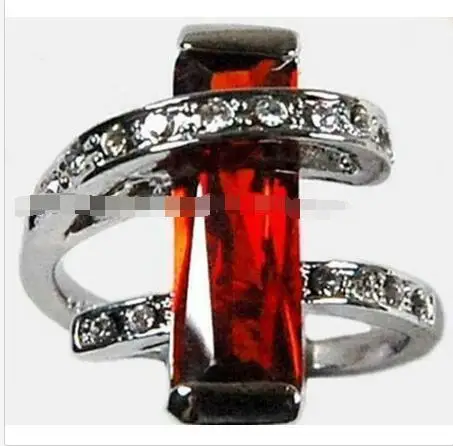 

Hot sell Noble- FREE SHIPPING>>>@@ Wholesale price 16new ^^^^Red crystal Inlay Ring Size:7-9#