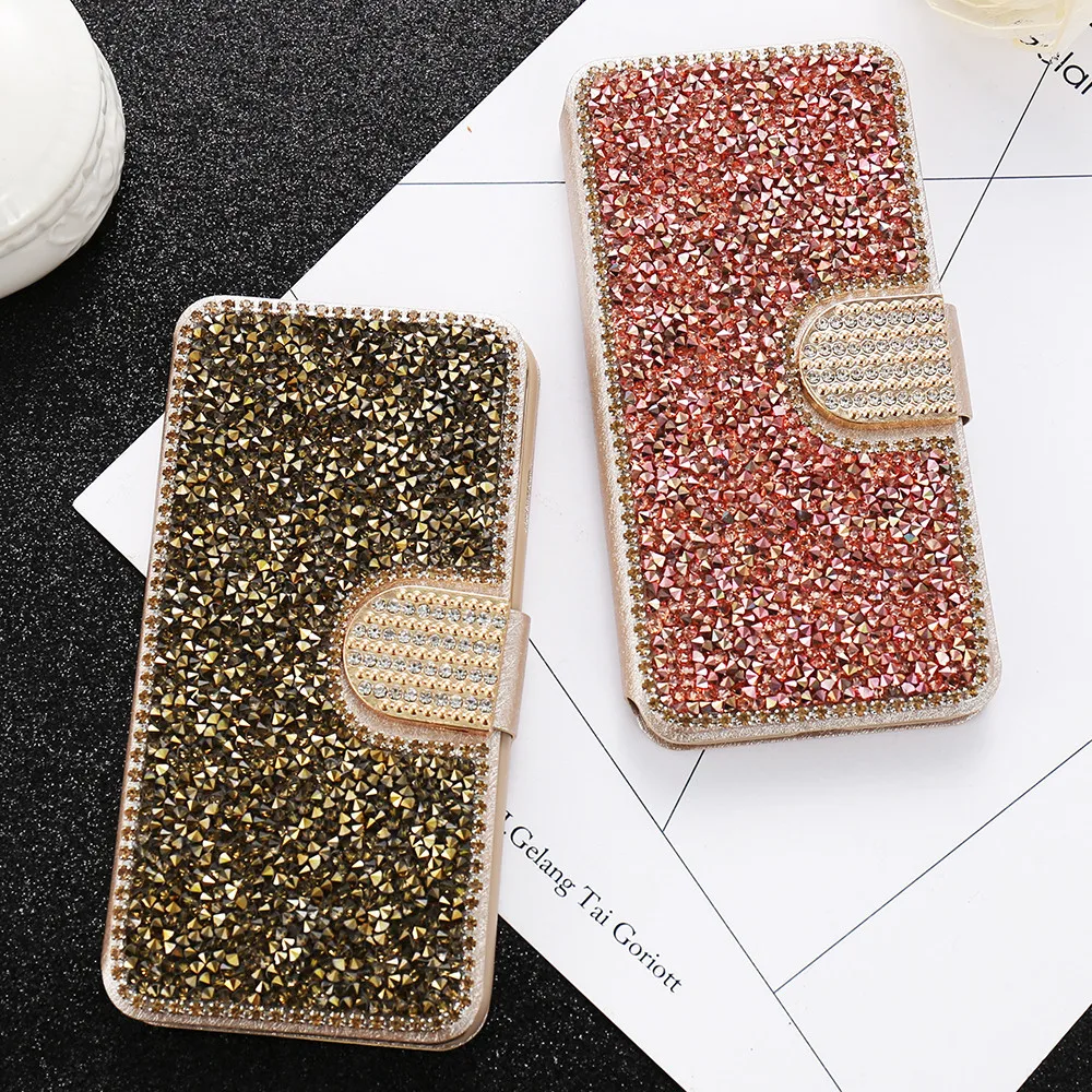 Kisscase кожа Алмазный флип чехол для iPhone 5 5S SE Чехол 7 8 6 6S Plus блеск горный хрусталь Capa