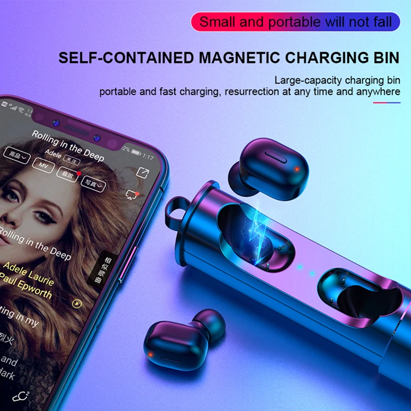 Мини T1 TWS 5 0 Bluetooth наушники 3D настоящие беспроводные стерео с микрофоном