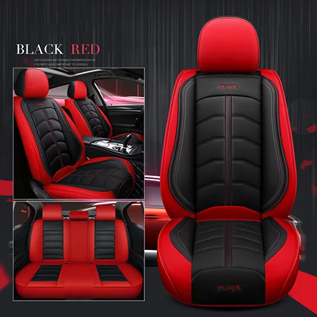 Black red no polliw Новые спортивные ПУ кожаные автомобильные чехлы для сидений для volkswagen все модели vw polo passat b6 b7 b8 golf 5 6 7 touran TIGUAN JETTA car - Название цвета: Black red no polliw