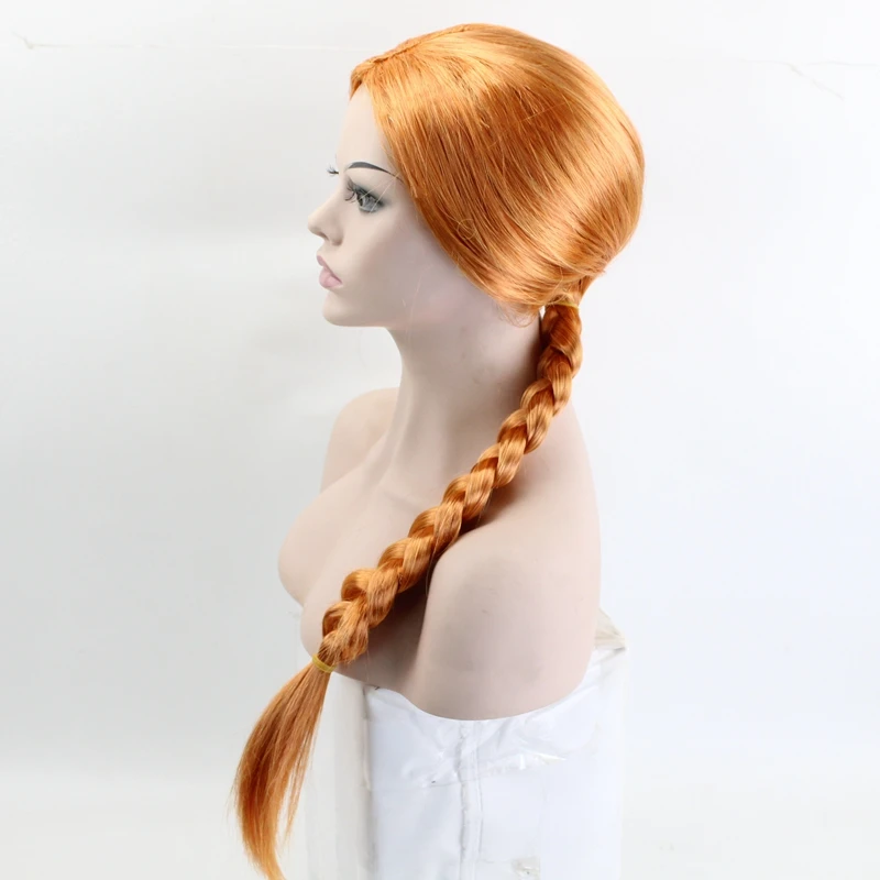 Morematch Fiona Wigs Long Straight Cosplay Wig Orange 60 Cm Synthetic Hair For Women Halloween Heat Resistant Synthetic Wig