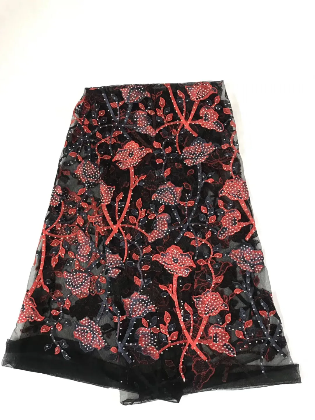 

African Lace Fabric 2018 High Quality Lace Blue Nigerian Tissu Africain Guipure Embroidery French Tulle Lace Fabric KR2086