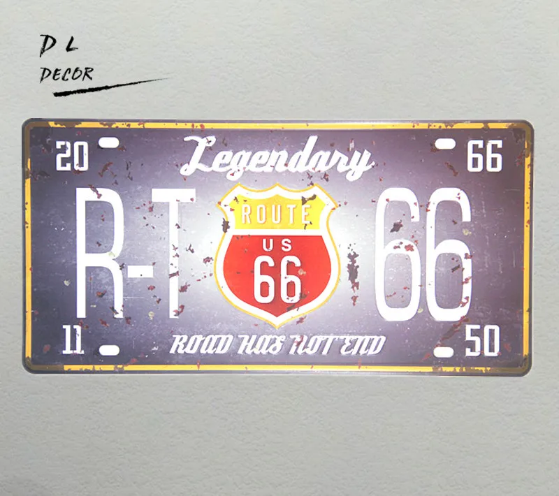 DL R T 66 legendany номерной знак металлический гаражный художественный Декор для